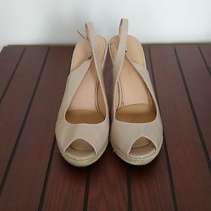 Marc Fisher Nude Peep Toe Wedges